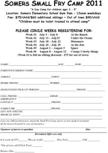 Icon of 2011 Small Fry Camp Registration Form